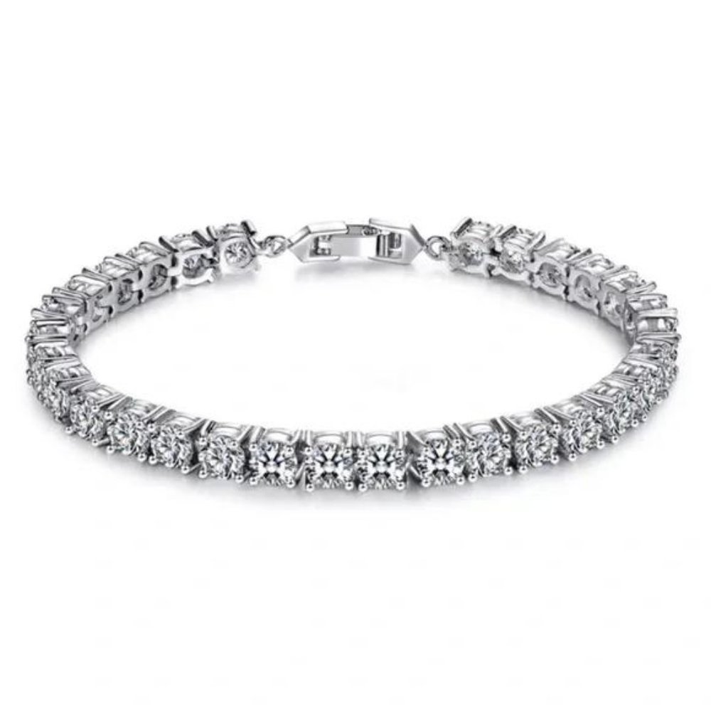 “5MM” NEW 925 STERLING SILVER DIAMOND BRACELET, NICE BRACELET, CUTE BRACELET - Picture 6 of 6